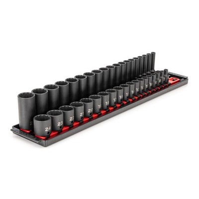 Tekton SID91215 3/8'' Drive 12-Point Impact Socket Set, 38-Piece