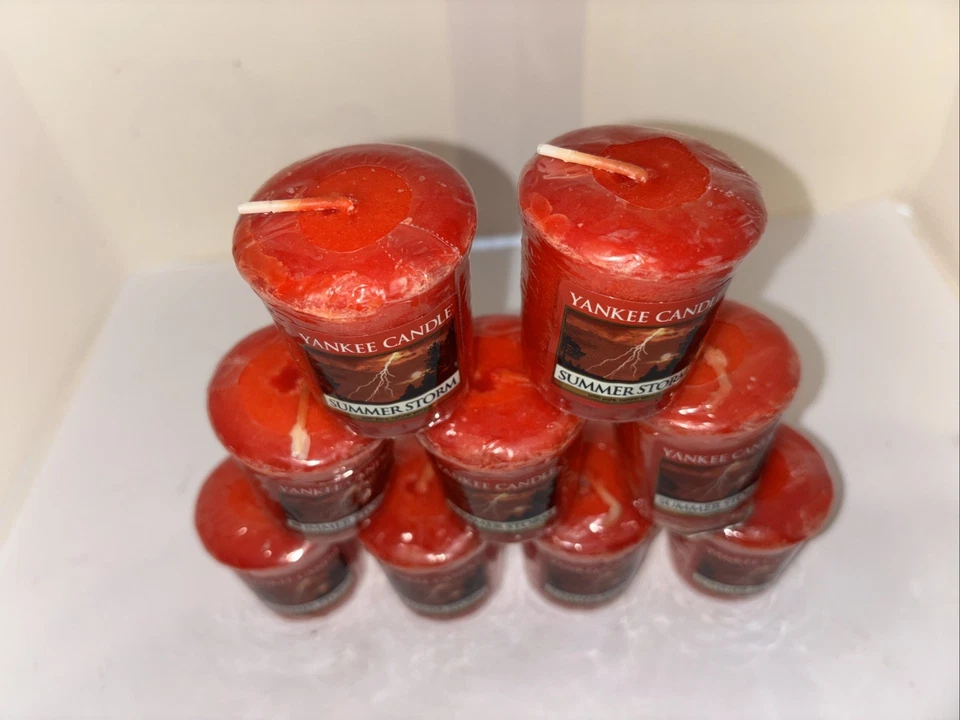 Yankee Candle Brand New Retired Summer Storm Votive Candle Lot Of 9 - Image 4 of 4