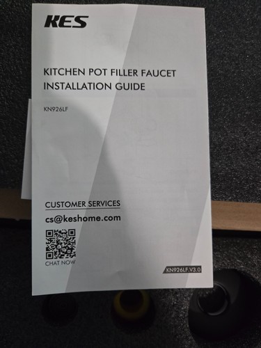 KES Pot Filler Double Joint Folding Kitchen Faucet, Matte Black, Wall Mount-NEW! - Picture 11 of 11