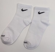 1 Pair Nike Men's Everyday Plus Cushioned Dri-Fit Ankle Socks L White