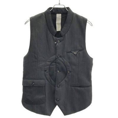 C DIEM Carpediem Striped Gilet Vest MSO-922 Gray 2 Used MESC-0