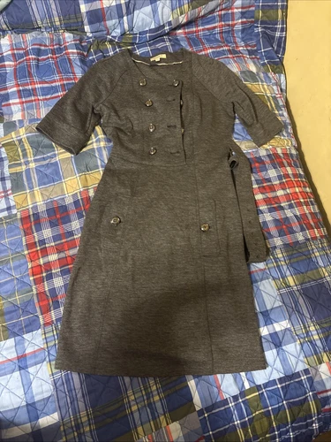 Abito donna medio Burberry grigio lana manica lunga con cintura