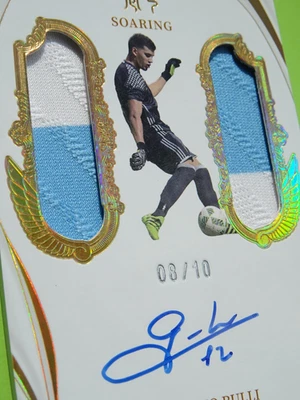 Fansmall Argentina gold Geronimo Rulli on card Auto patch /10 no Topps Panini - Bild 1 von 4