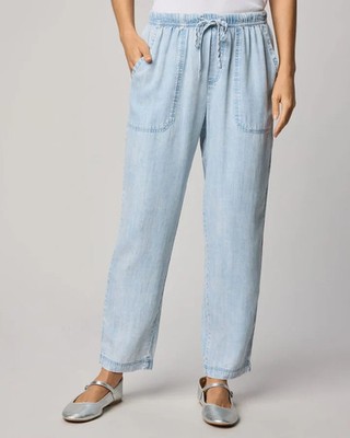 $178 Splendid Angie Indigo Straight Leg Pant | Bleached Indigo | S
