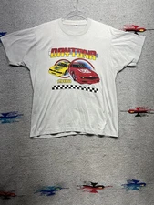 Vintage 80s 90s Single Stitch Nascar Racecar T Shirt Screen Stars Large