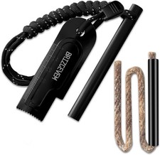 Waterproof Ferro Rod Fire Starter Kit with Tinder Cord