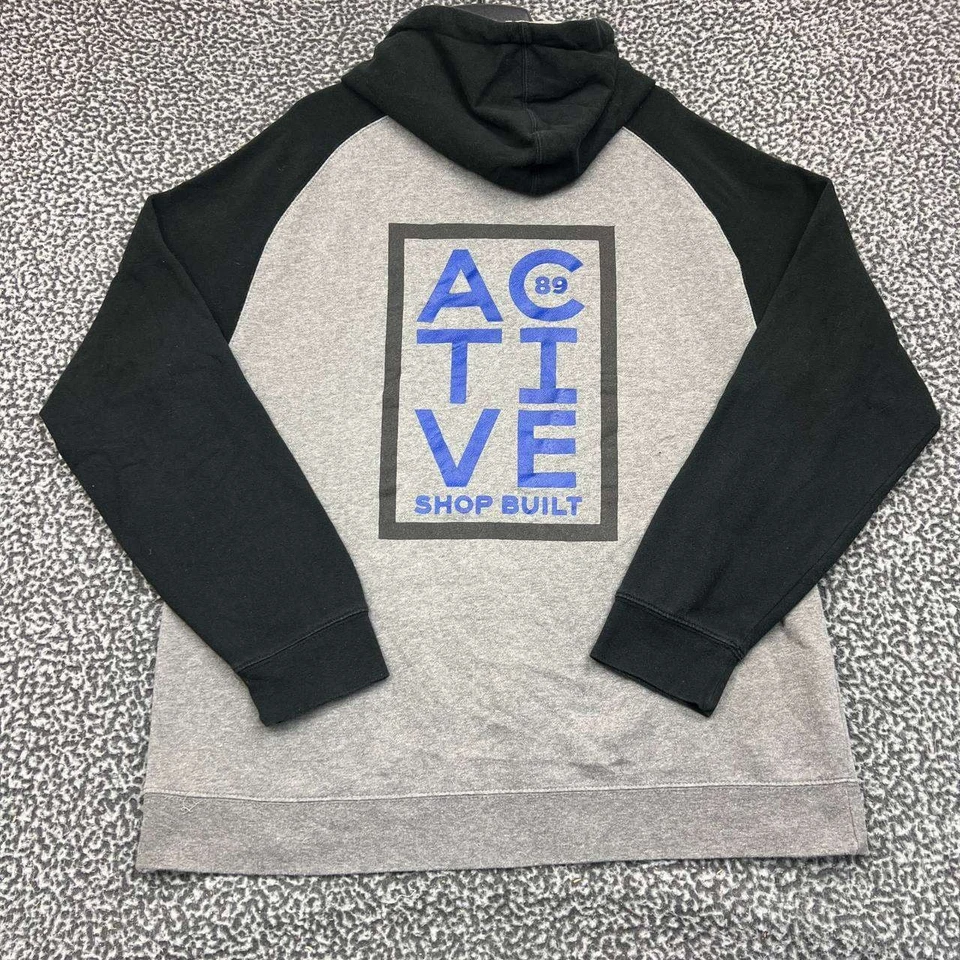 Active Ride Shop 连帽衫男式特大号灰色套衫长袖口袋 XL — 第 2/4 张图片