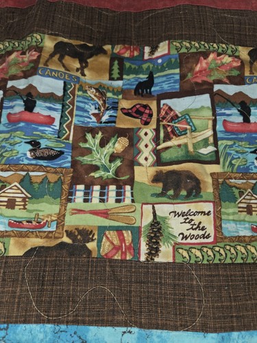 Log Cabin Lake Quilt 68x54 - Picture 4 of 5