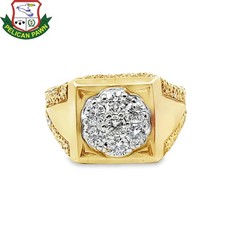 Gent's Diamond Cluster Ring 7 Diamonds .70 Carat T.W. 14K Yellow Gol PBR098601 