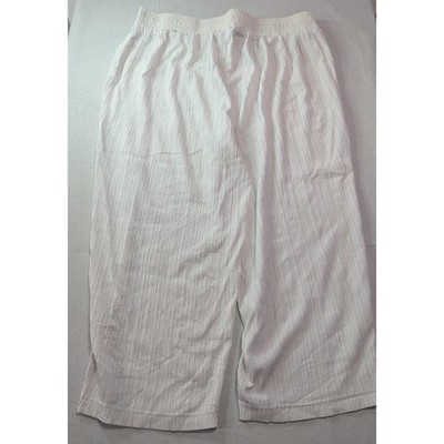 SOHO Wide Leg Gauze Pants Womens XL White Excellent Textured Drawstring Relaxed