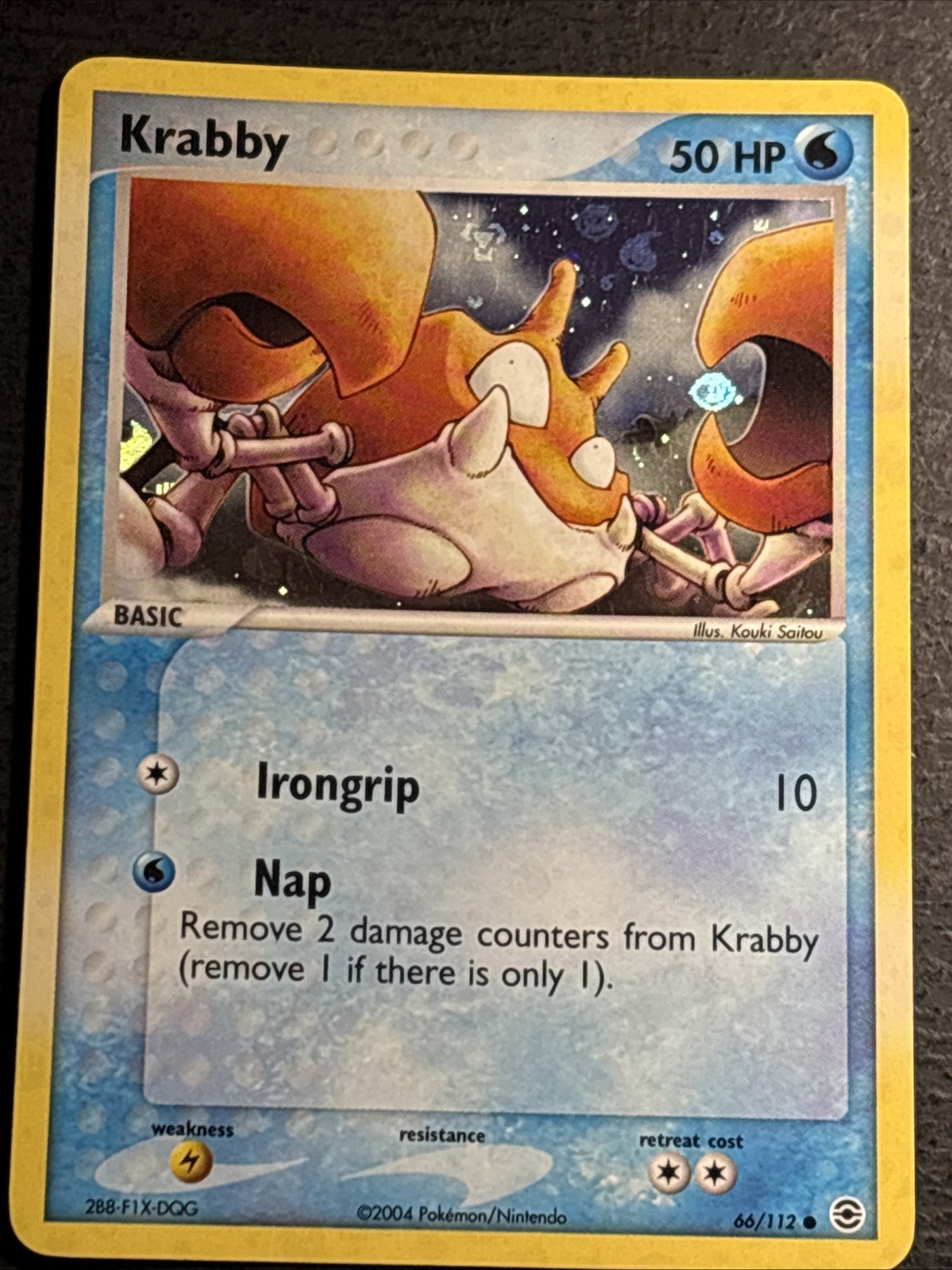 Krabby 66/112 Pokemon TCG Reverse Holo Foil Card Lightly Played LP