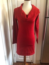 New Energie Red Sparkle Sweater Dress Size Juniors Large -NWT