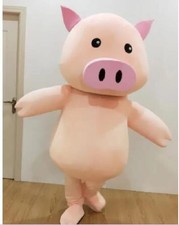 Pig mascot Adult cute pink nose fancy dress suit costumes cartoon party