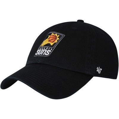 Men's '47  Black Phoenix Suns Core Logo Clean Up Adjustable Hat