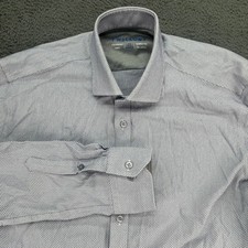 TWILLORY Mens Performance Fabric Dress Shirt Micro Geometric Print Tailored Fit
