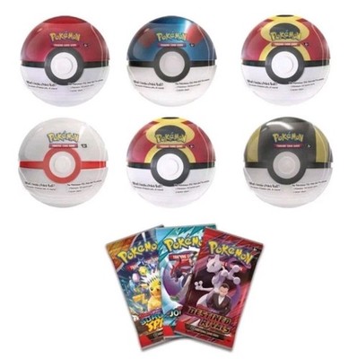 6 x Pokémon TCG Pokeball Tins - 18 Booster Packs Factory Sealed Costco Confirmed