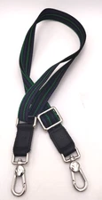 Consuela Black and Green Slim Webbing Crossbody Strap