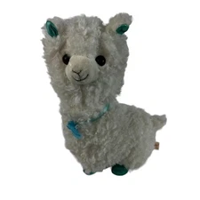 Dan Dee Collectors Choice Plush Stuffed Animal Alpaca Llama White Blue feet ears