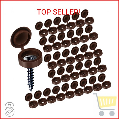 #ad HNYYZL Plastic Hinged Covers Snap Washer Caps Brown 100 Pcs Shutter Screw $9.16