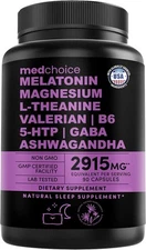 12-in-1 Melatonin Sleep Capsules - Natural Aids 90 Count (Pack of 1) 