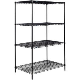 Nexel 4 Shelf Black Epoxy Wire Shelving Unit Starter 36''''W x 30''''D x 86''''H