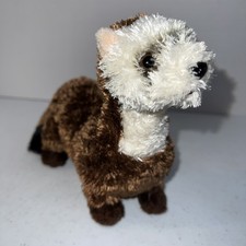 Aurora World Ferret Plush Brown Black Tail 8" Stuffed Animal HTF