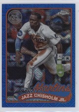 2024 Series 1 1989 Topps Chrome Silver Pack Blue Refractor Jazz Chisholm Jr h2j
