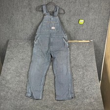 Round House Overalls Mens Size 42 Blue Hickory Stripe Cotton Workwear USA Made