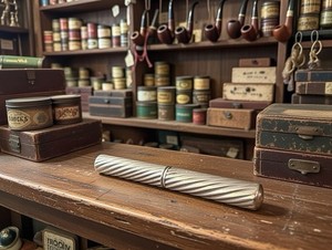 Antique Art Deco Silver Cigarette Cigar Holder Tube 1930s Lux Swirl Plated Decor