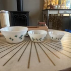 Federal Glass Teal Atomic Nesting Bowls Pyrex Vintage