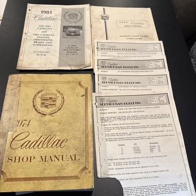 Vintage cadillac shop manual 1974, 1981 Summary Book, 1969 Service Training-LOT