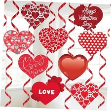 Valentines Day Decorations - 9 PCS Heart Hanging Swirls Decorations 