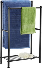Free Standing Towel Rack, 2 Tier Towel Racks for Bathroom with Storage Shelves,