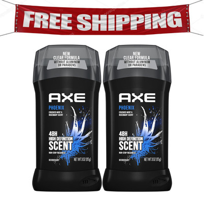 Axe Phoenix Lasting Deodorant Stick for Men, Crushed Mint & Rosemary, 3 oz. 2 pk