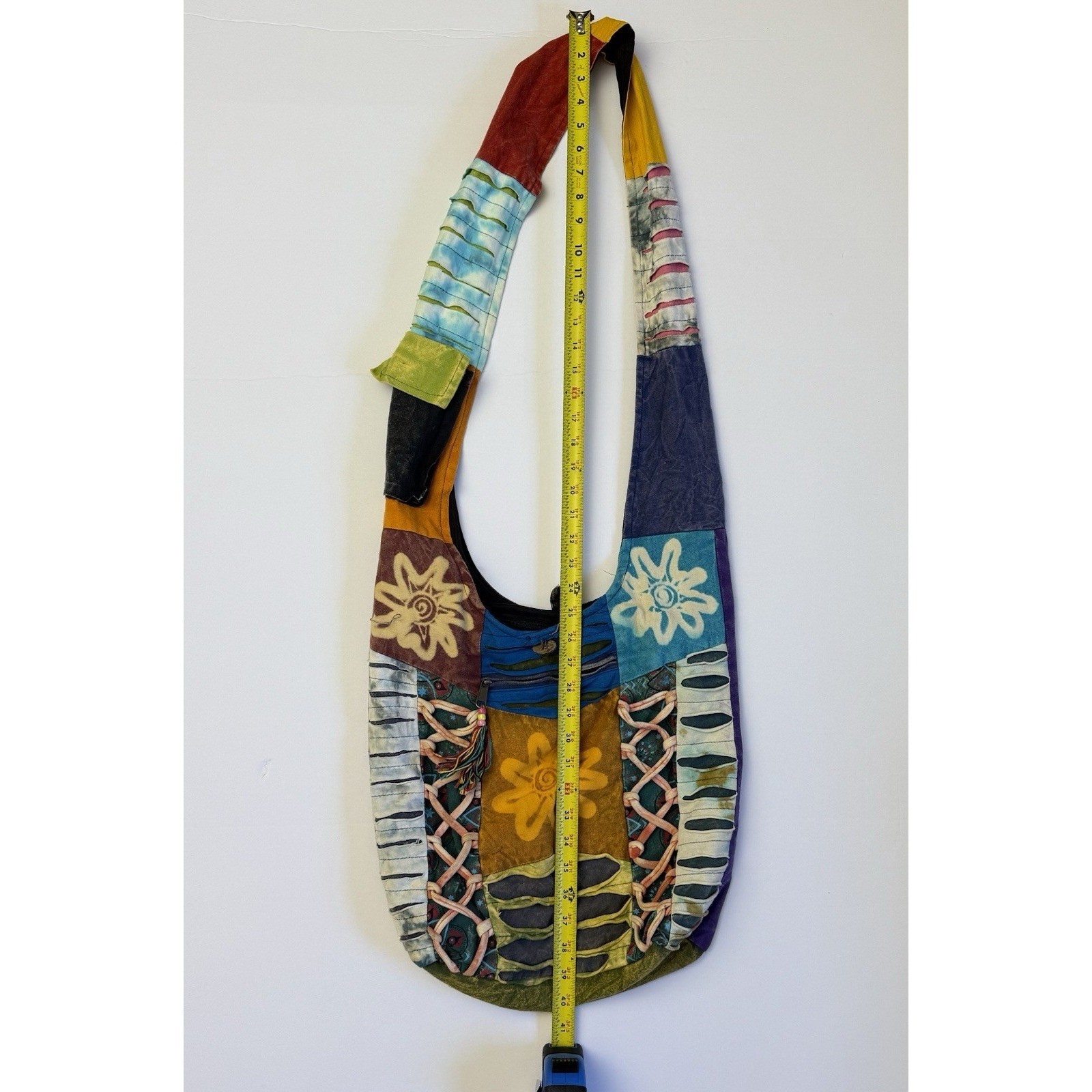 India Boutique Patchwork Hobo Bag Nepal Cotton Ra… - image 8