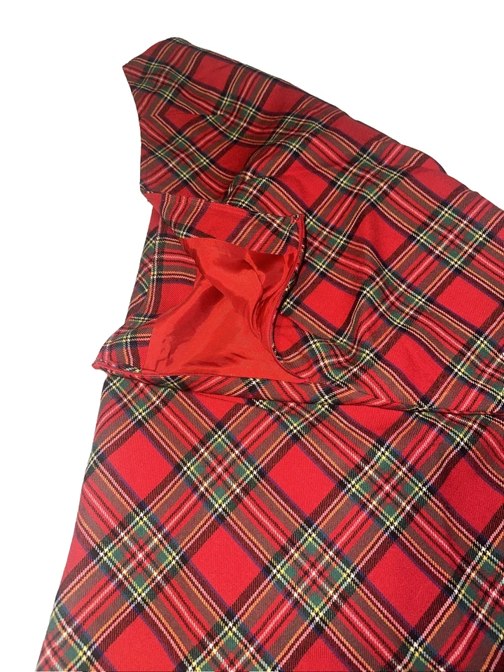 Ralph Lauren Plaid Wool Skirt Midi A Line Red Tartan Vintage Women's 6 Read As - Image 4 of 4