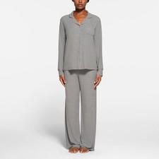 NWT SKIMS soft Lounge Sleep Set Ap-set-0600 Heather Gray Sz s Top Only