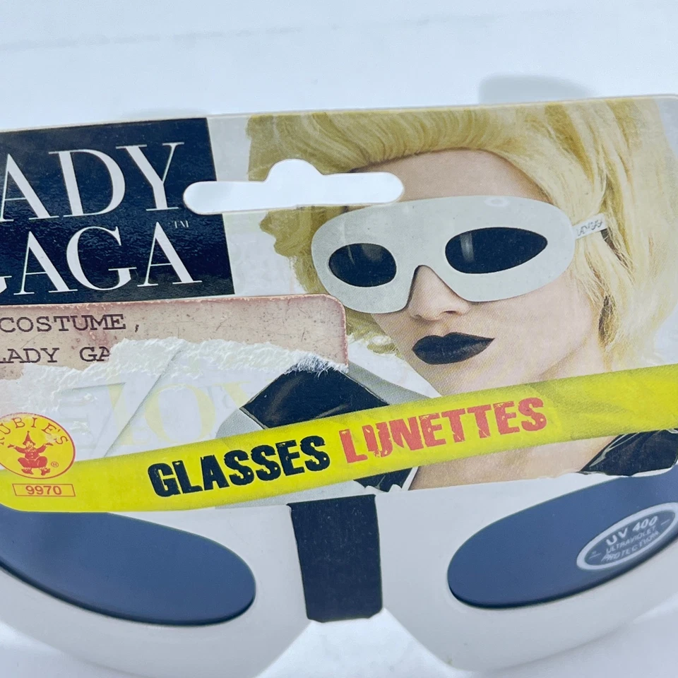 Disfraz Rubie's Lady Gaga Gafas Blancas Lunetas - UV 400, Protección Ultravioleta Foto 2 de 4