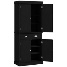 72" Tall Kitchen Pantry Cabinet Food Storage with Doors and Shelves Freestanding