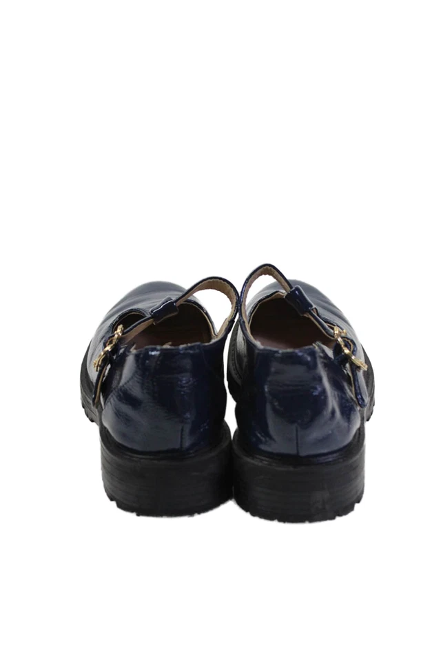 Sam Edelman Mujer Charol Tono Dorado Hebilla Cierre Plano Azul Marino Talla Foto 3 de 4