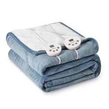 Heat Blanket 84”x90” Queen Size-Dual Control，Soft Flannel & Sherpa Electric B...