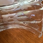 VINTAGE CLEAR GLASS BASKET w/ HAND CUT FLOWERS & APPLIED HANDLE — photo 7