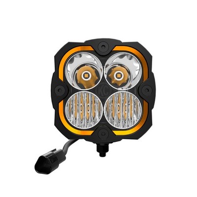 KC HiLiTES FLEX ERA 4 Single Light Master Kit with Amber Backlighting
