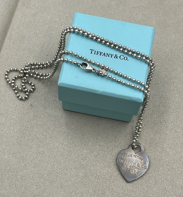 VTG 925 Please Return To Tiffany & Co NY Necklace 34” Bead Chain