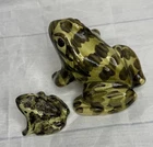 Brush McCoy Garden Frog Figurine Art Pottery Hand Painted Vintage USA Set Of 2