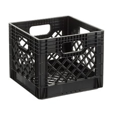 Juggernaut Storage 16QT Heavy-Duty Square Milk Crate Black