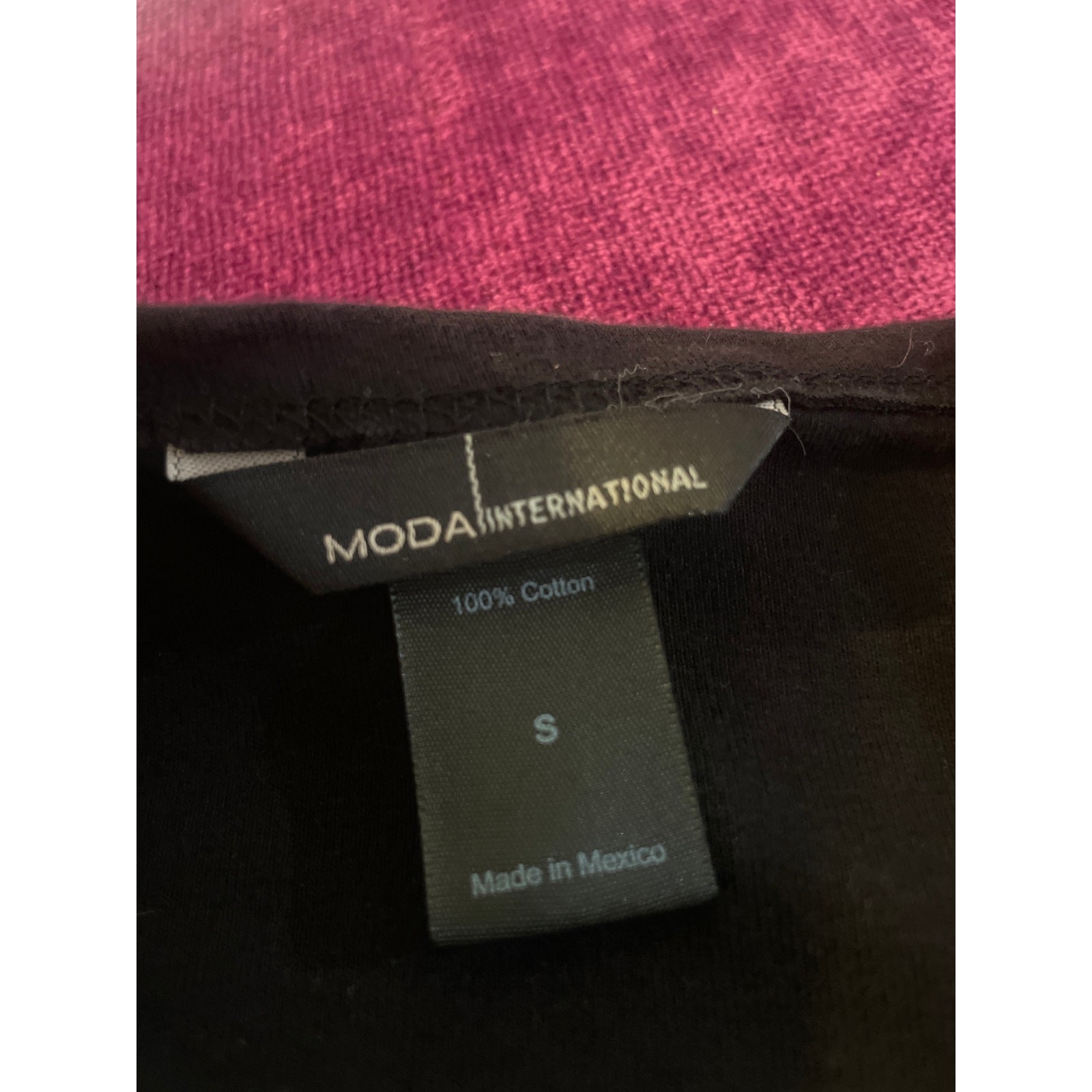 Vintage Y2K MODA International Black Asymmetrical Halter Top 100% Cotton Small S