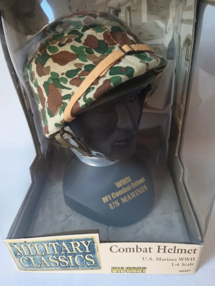 Vintage 2004 Military Classics U.S. Marines WWII M1 Combat Helmet Die Cast 1:4 - Image 2 of 4