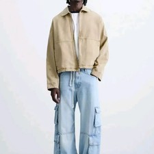 Zara 2025 Fall/Winter Relaxed Fit Jumper, Sand, Size M