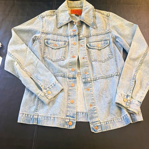 Vtg 60s 70s Levis White Tab Denim Chore Jacket Copper Buttons white tab - product listing photo